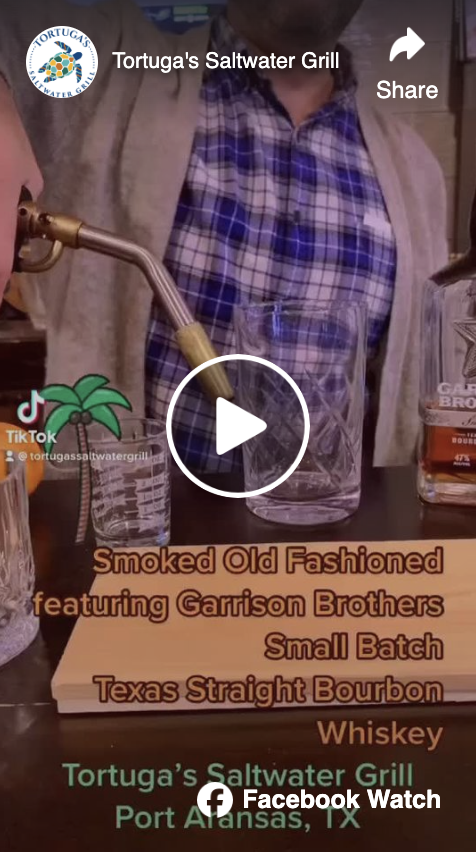 tortugas port aransas smokey old fashioned video with bourbon
